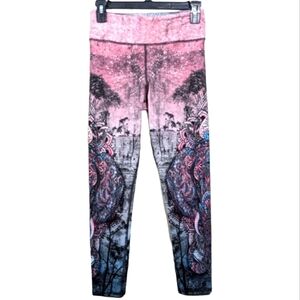 Evolution and Creation Psychedelic Yoga Pants Workout Leggings Pink Fun Unique
